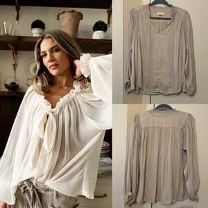 Bohme Cream Peasant Top